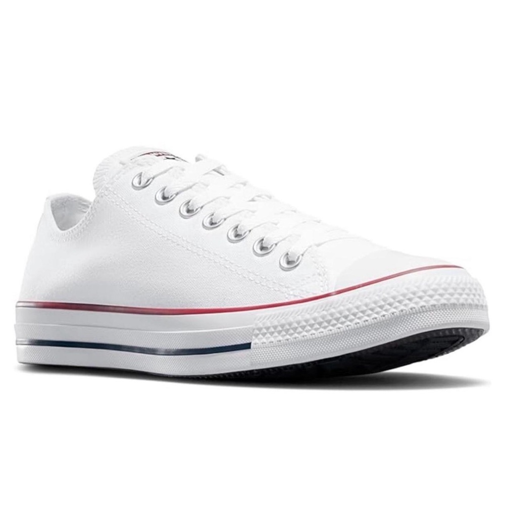 Converse White and Red Low-Top Sneakers